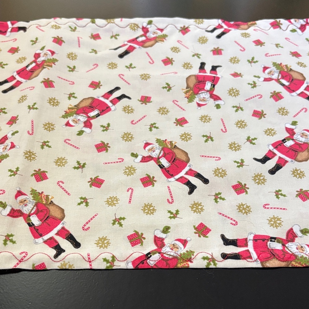 Festive Santa Holiday Table Runner